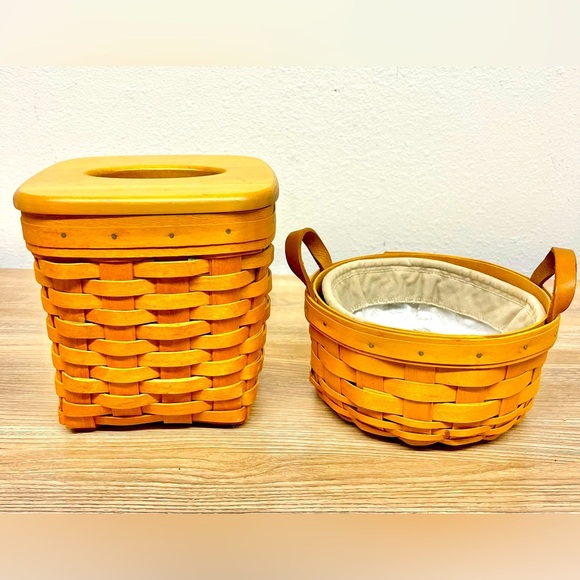 Longaberger Other - VINTAGE Longaberger Set - Tissue Basket and Rings ‘N Things Basket 1996 / 2001